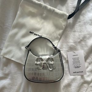 NWT Self-Portrait micro Crescent tote bag